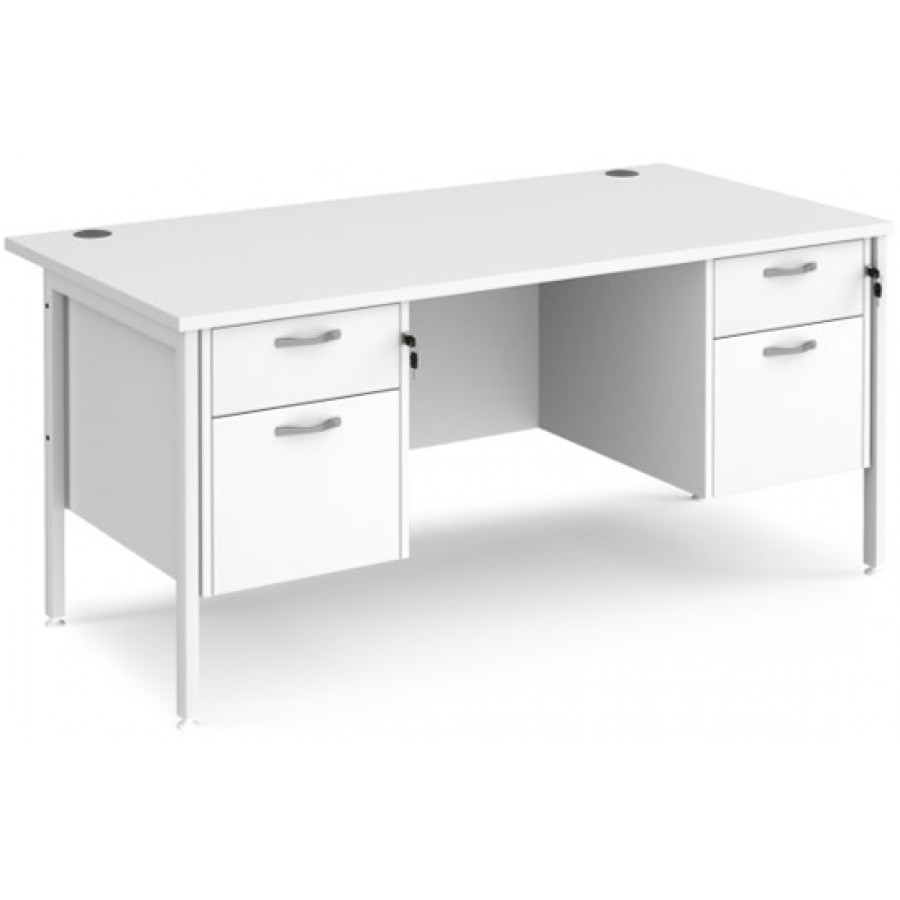 Maestro H Frame Straight Office Desk with 2x2 Drawer Pedestal